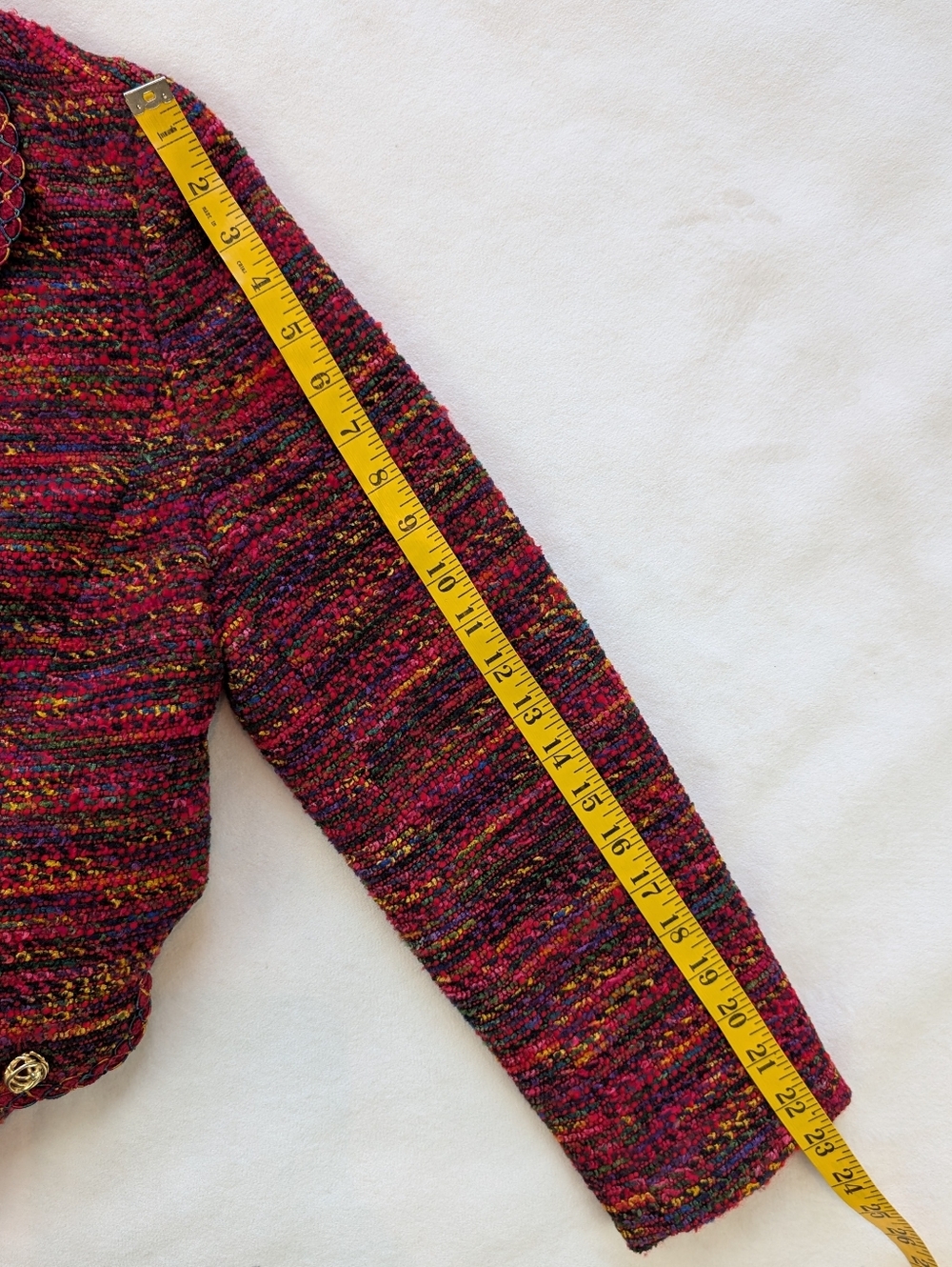 Vintage Weinberg Paris Women's Wool Blazer Multicolor Gold Buttons Size M - Picture 13 of 16